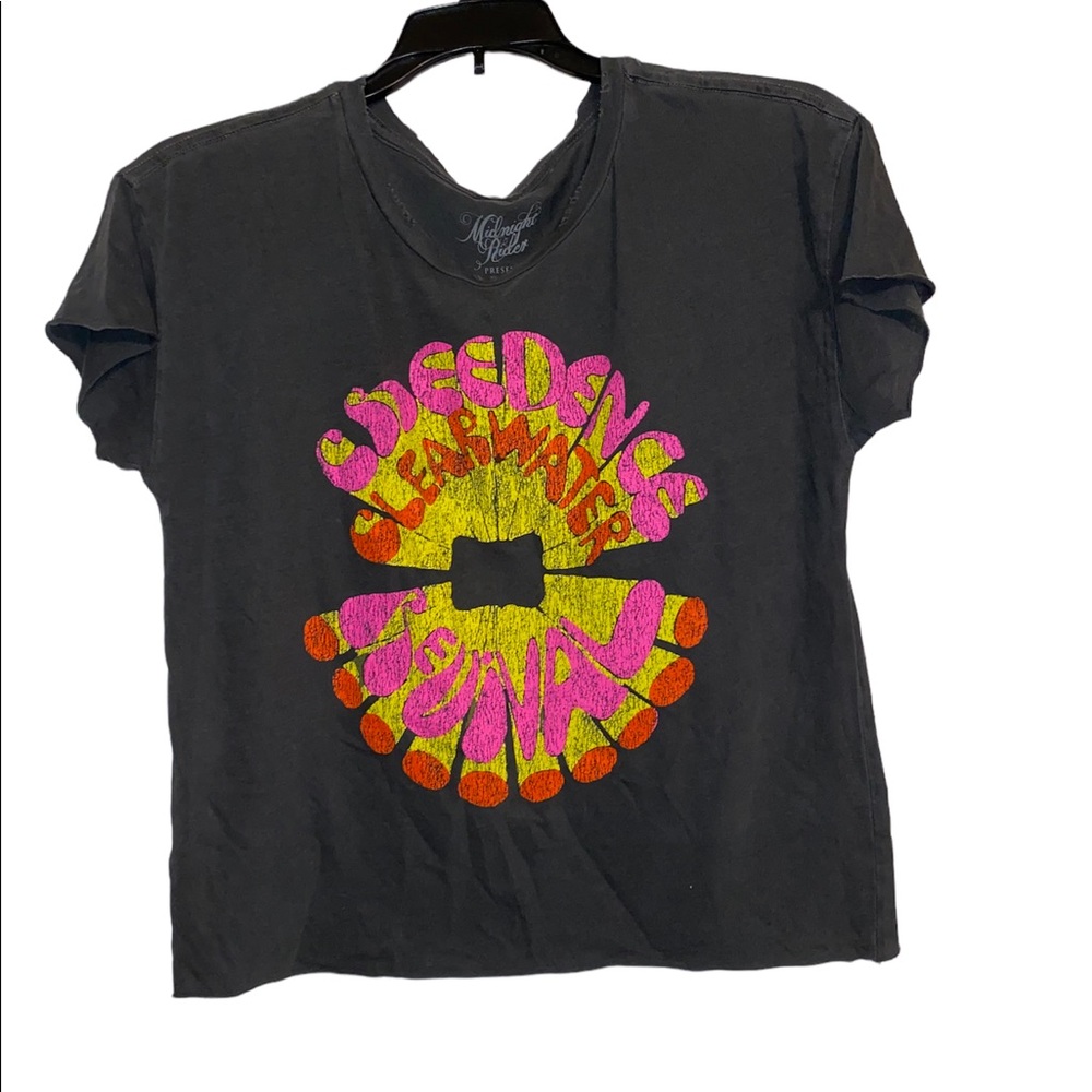 Sale! NEW Midnight Rider CREEDENCE CLEARWATER REVIVAL DAY GLO CUT-OFF TEE sz M